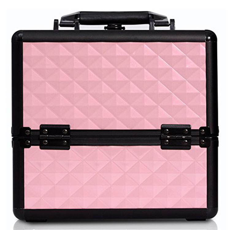 Makeup Organizer Case Travel Cosmetic - Aluminum Storage Box with Compartments