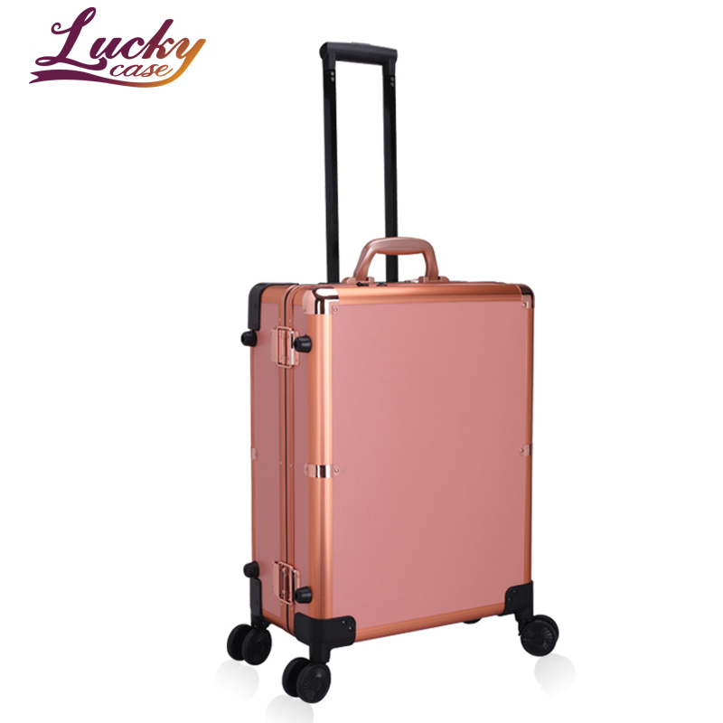 Travel Medium Rolling Makeup Case with Lighted Mirror 20.4''*15.7''*8.6''