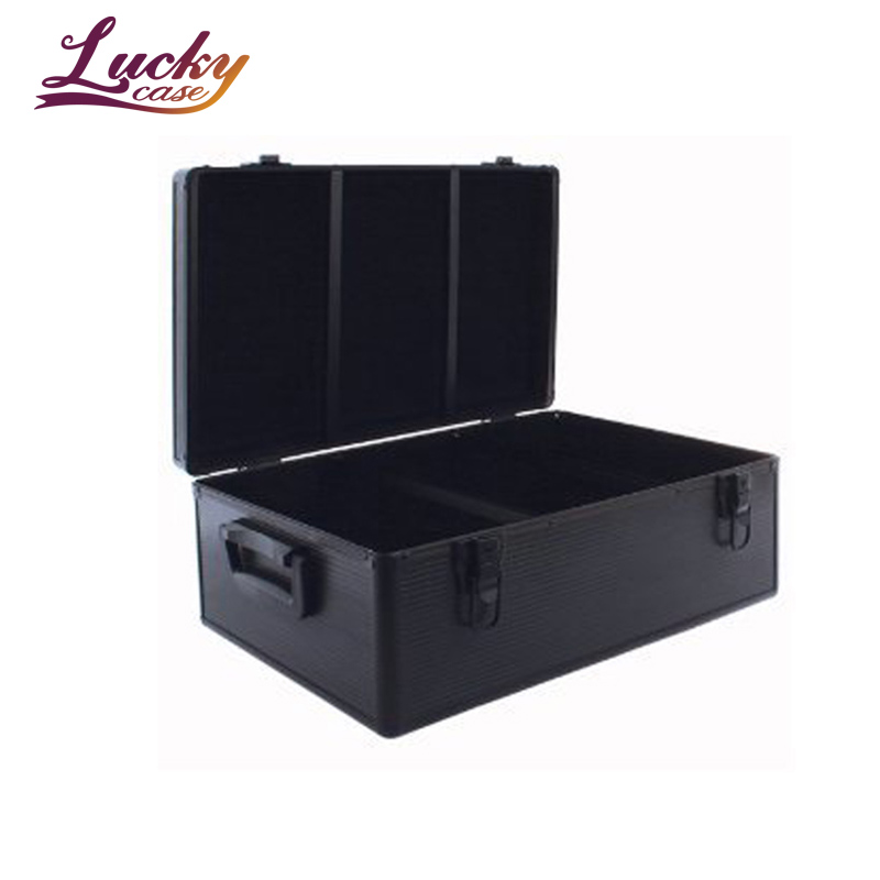 Capacity full Black Aluminum-Like Hard Plastic CD DVD Storage Case